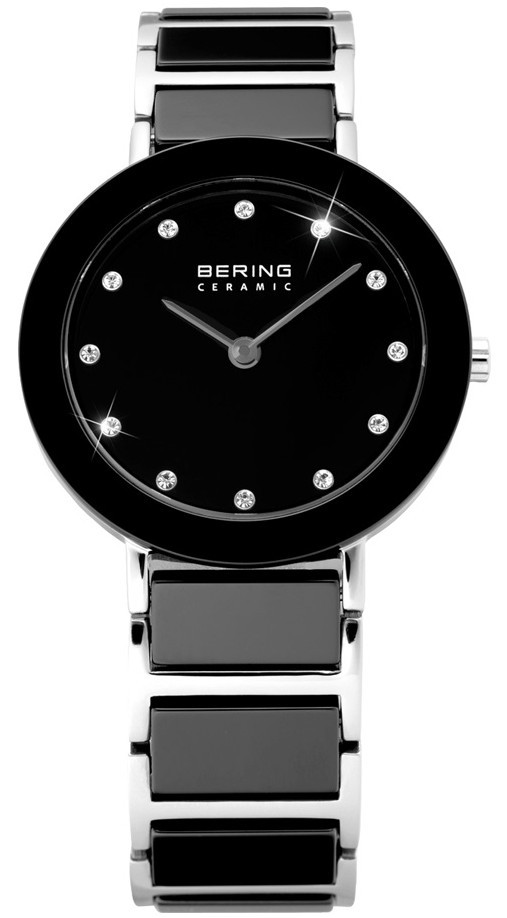 Bering Women’s Black Dial Two Tone Ceramic Watch 11435-749
