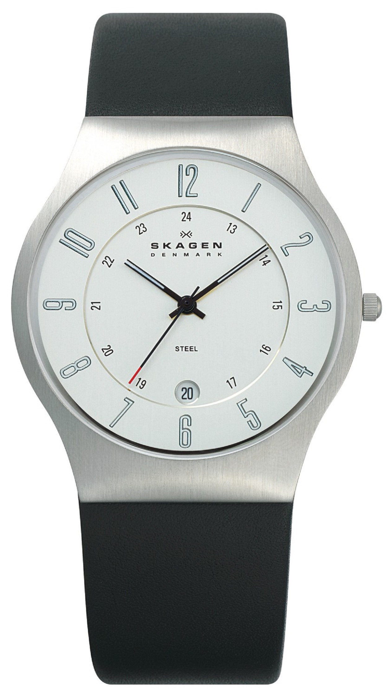 Skagen Men's Denmark Black Leather Black Dial Watch 233XXLSLC