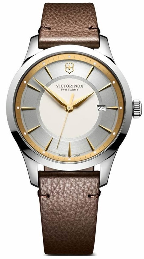 Victorinox Men's Alliance Silver Dial Brown Leather Watch 241806