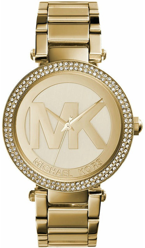 Michael Kors Women's Parker MK Logo Gold Tone Watch MK5784