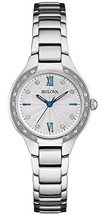 Bulova Women's Diamond White Dial Watch 96R208