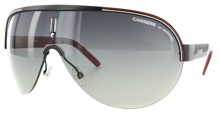 Carrera Unisex Oversized Semi Rim Black Red Sunglasses CARRERA 35 95K/DX