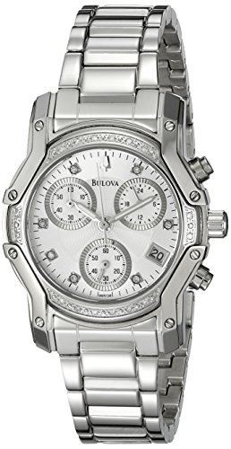 Bulova Women's Diamond Silver Dial Watch 96R138 