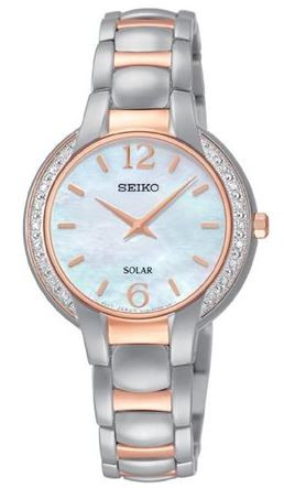 Seiko Women's Core Solar Mother of Pearl Dial Watch SUP256
