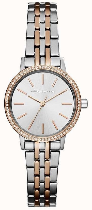 Armani Exchange Women's Two-Tone Silver and Rose Gold Watch AX5542