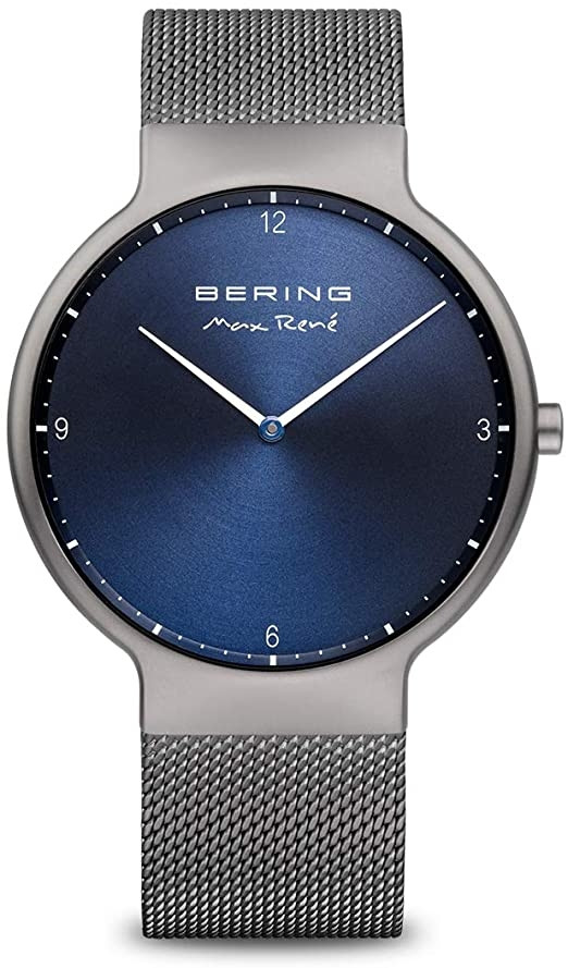 Bering Men's Max René Blue Dial Grey Stainless Steel Watch 15540-077