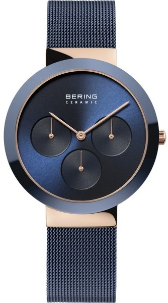Bering Women's Ceramic Chronograph Blue Dial Blue Stainless Steel Watch 35036-367