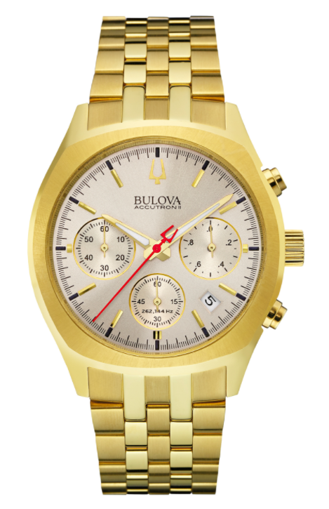 Bulova Men's Chronograph Silver Dial Gold Tone Watch 97B150