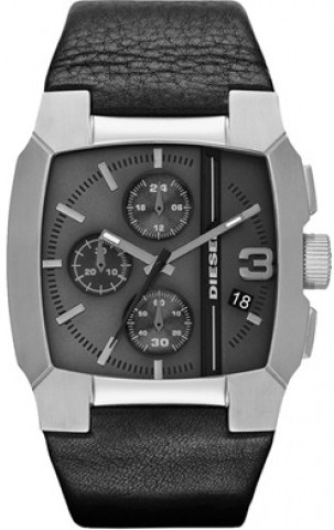 Diesel Men's Cliffhanger Chronograph Black Leather Watch DZ4275