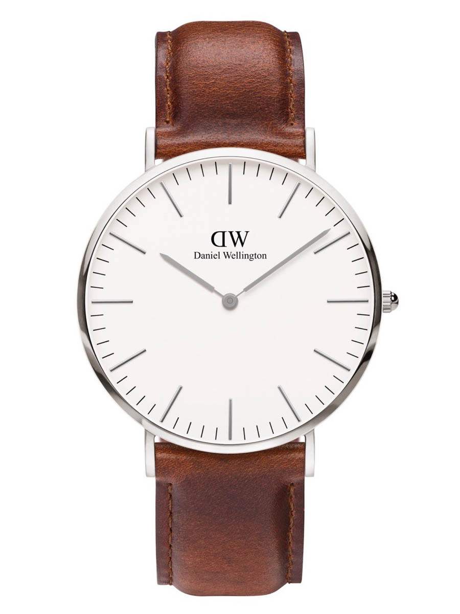 Daniel Wellington Men's St Mawes Brown Leather Silver DW00100021