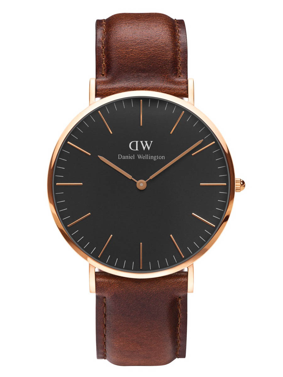 Daniel Wellington Men's St Mawes Brown Leather Rose Gold DW00100124