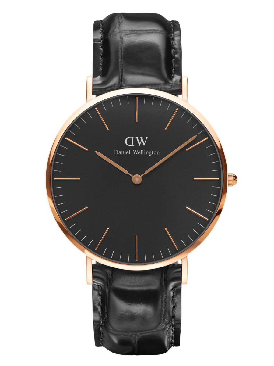 Daniel Wellington Men's Reading Black Leather Rose Gold DW00100129