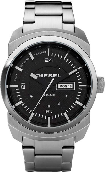 Diesel Men's Black Dial Silver Tone Watch DZ1473