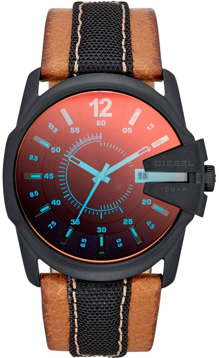 Diesel Men's Chief Black Dial Brown Leather Watch DZ1600