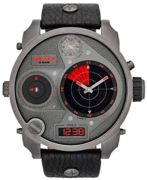 Diesel Men's Daddy Black Leather Watch DZ7297