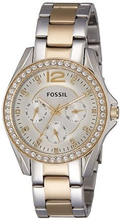Fossil Women's Riley GMT Two Tone Watch ES3204