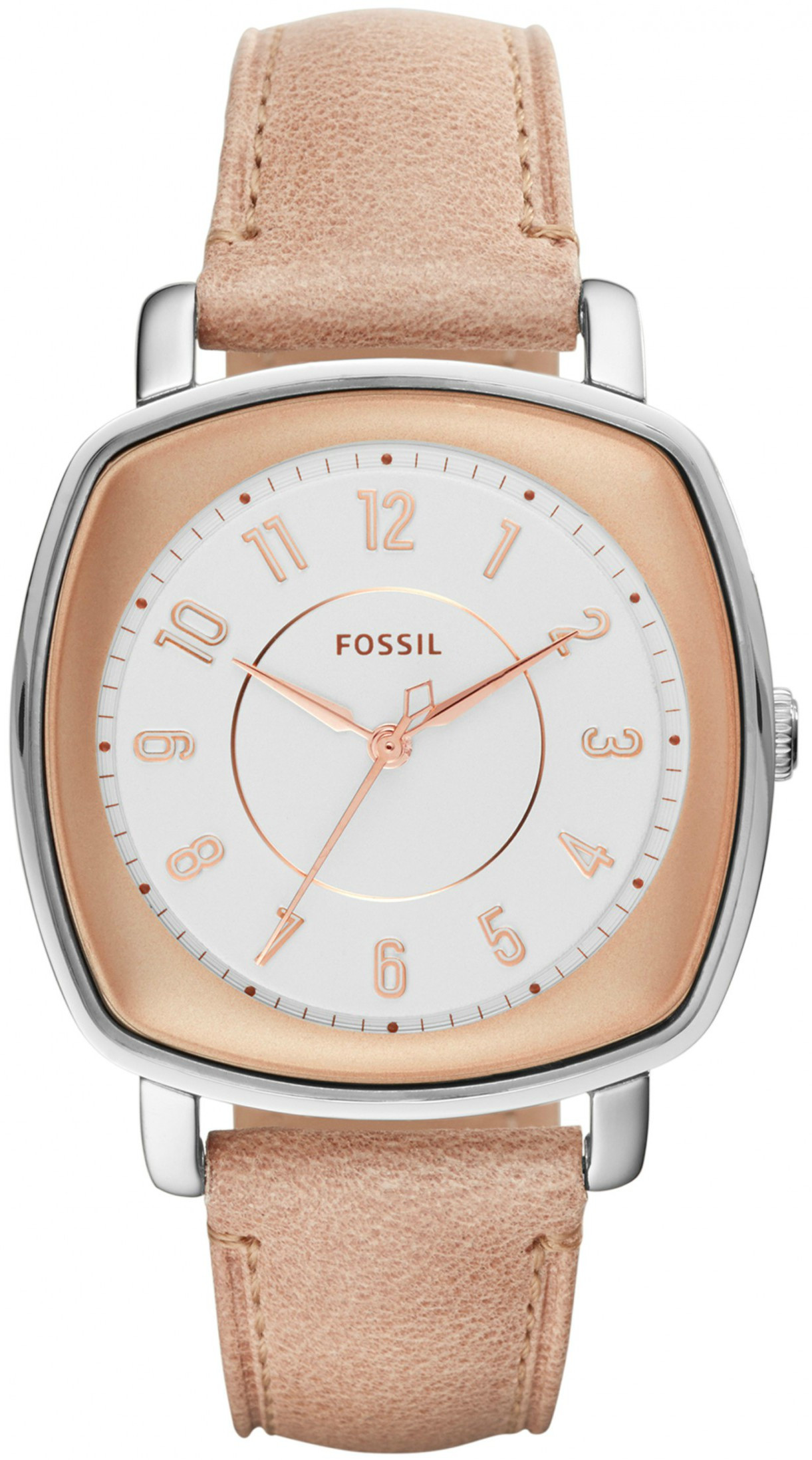 Fossil Women's Idealist White Dial Light Brown Leather Watch ES4196