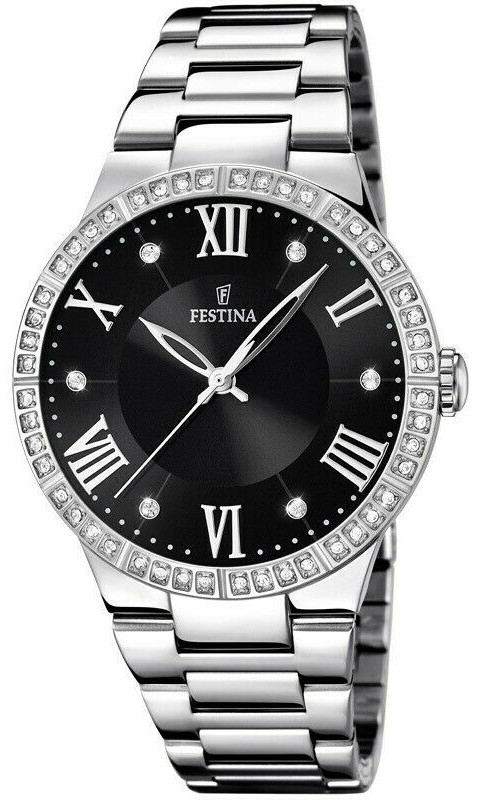 Festina Women's Boyfriend Black Dial Stainless Steel Watch F16719/2