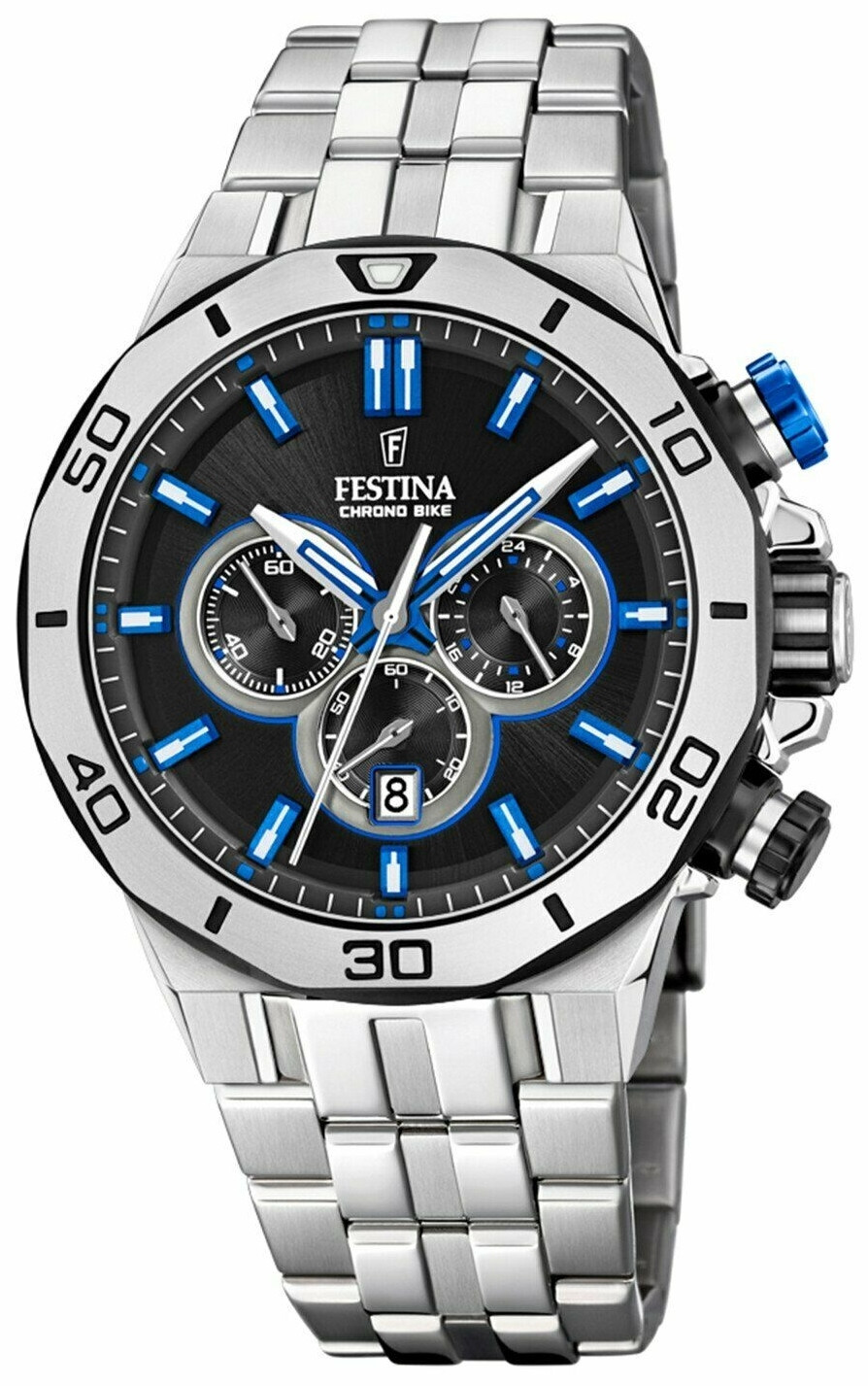 Festina Men's Chrono Bike Black Dial Stainless Steel Watch F20448/5