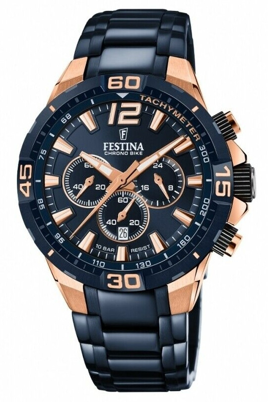 Festina Men's Chrono Bike Blue Dial Blue Stainless Steel Watch F20524/1
