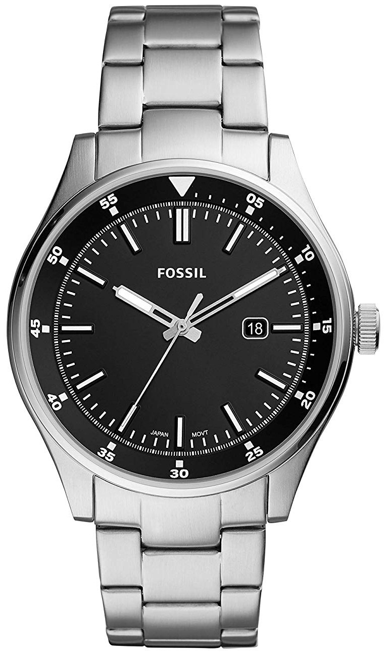 Fossil Men's Belmar Black Dial Stainless Steel Watch FS5530