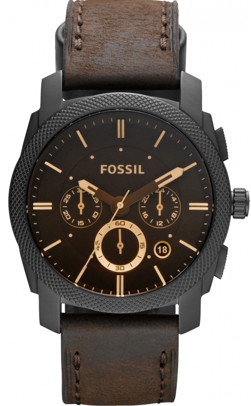 Fossil FS4656 Men's Machine Flight Leather Strap Analog with Brown Dial Watch