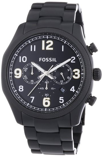 Fossil Men's Foreman Chronograph Black Stainless Steel Watch FS4864 