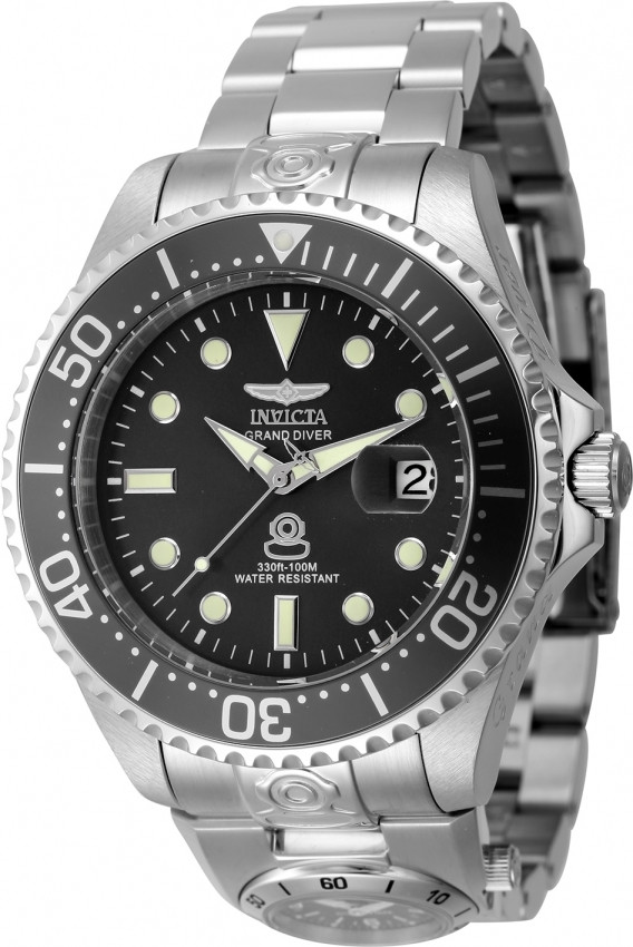 INVICTA Men's Pro Diver Automatic 3-Hand Black Dial Analog Watch 45812