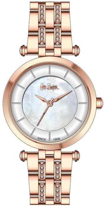 Lee Cooper Women's Mother of Pearl Dial Rose Gold Stainless Steel Watch LC06589.430