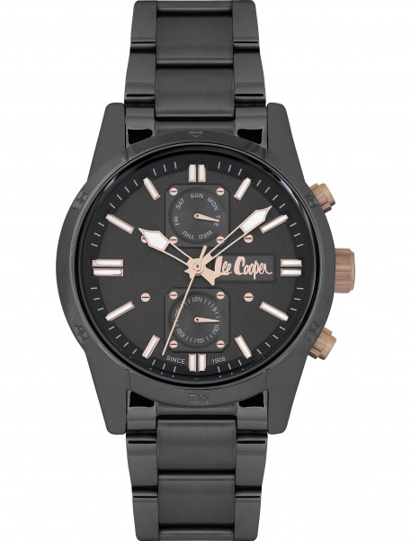 Lee Cooper Men's Chronograph Black Dial Black Stainless Steel Watch LC06760.060
