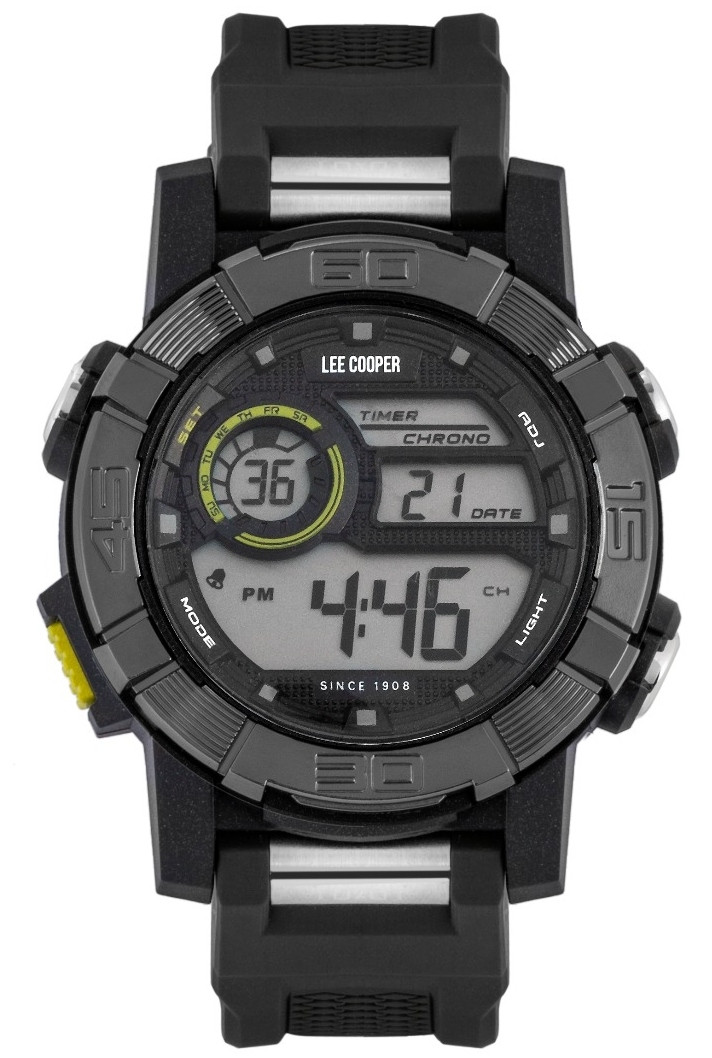 Lee Cooper Men's Originals Digital Dial Black Rubber Watch ORG05608.325