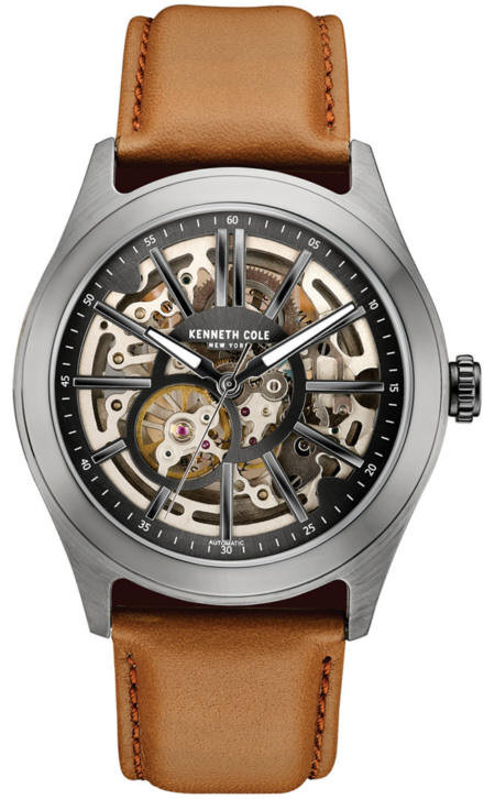 Kenneth Cole Men's New York Automatic Brown Leather Watch 10030817 