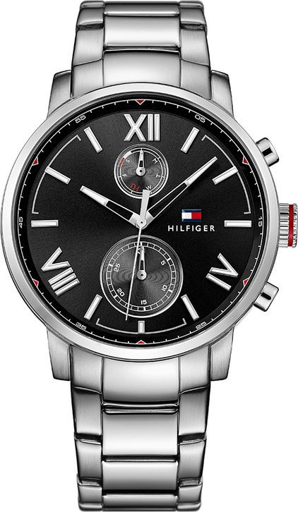 Tommy Hilfiger Men's Alden Black Dial Stainless Steel Watch 1791307