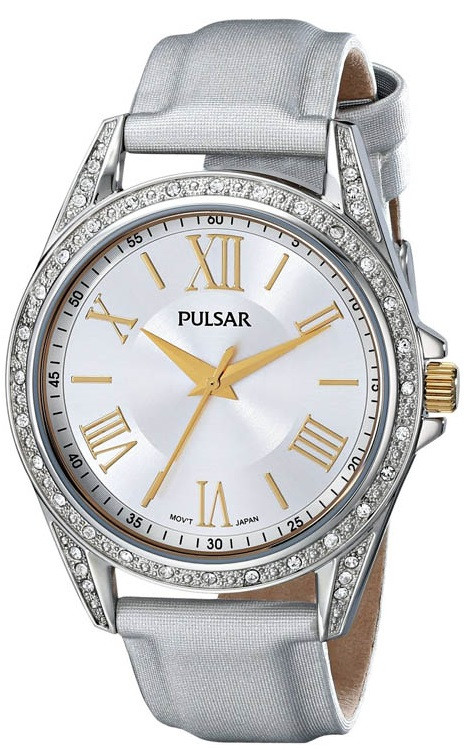 Pulsar Women's Silver Dial Silver Leather Watch PG2007