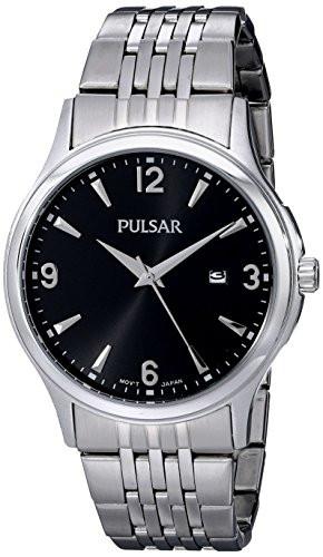 Pulsar Men's Watch Black Dial Silver Tone Watch PH9075 