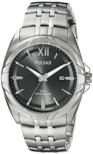 Pulsar Men's Dark Grey Dial Silver Tone Watch PH9083