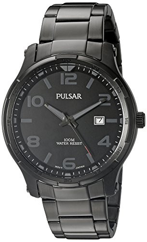Pulsar Men's Black Dial Stainless Steel Watch PS9335 