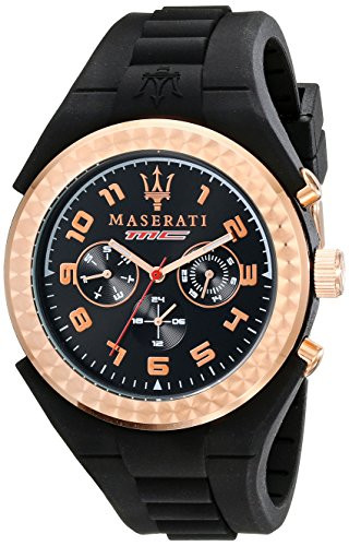 Maserati Men's Black Rubber Watch R8851115008