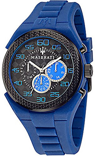 Maserati Men's Pneumatic Blue Rubber Strap Watch R8851115011