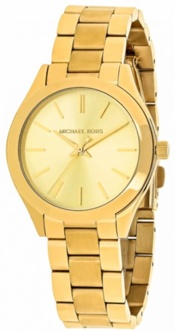 Michael Kors Women's Slim Runway Gold Tone Watch MK3512