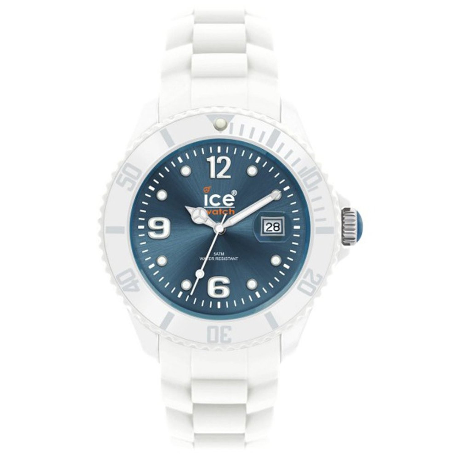 Ice-Watch Unisex Ice White Blue Dial Silicone SI.WJ.U.S.10 