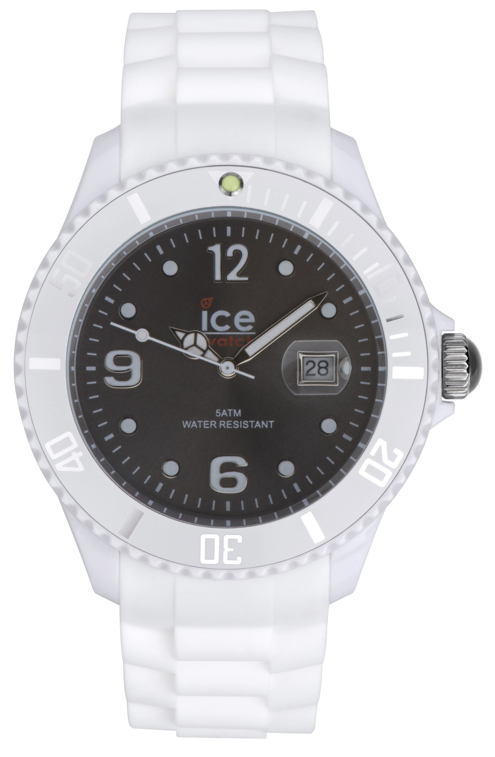 Ice Watch Unisex Black Dial White Silicone Quartz Watch Ice Watch Unisex Ice White Black Dial White Silicone Watch SI.WK.B.S.10