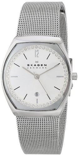 Skagen Women's Asta Silver and Grey Diamond Mesh Watch SKW2049