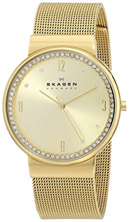 Skagen Women's Ancher Diamond Gold Tone Watch SKW2129