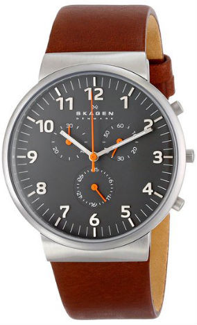 Skagen Men's Ancher Leather Quartz Watch