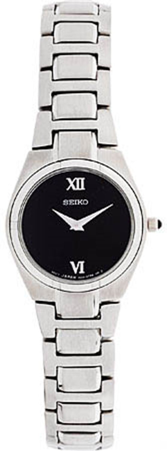 Seiko Women's Black Dial Stainless Steel Watch SUJD53