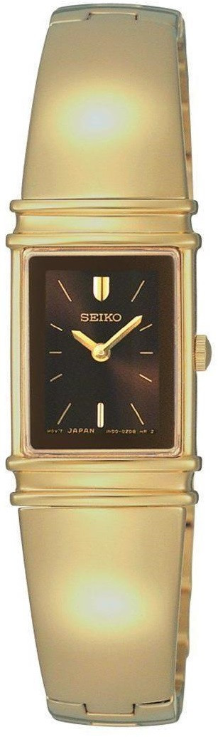 Seiko Women's Brown Dial Gold Tone Watch SUJG12 
