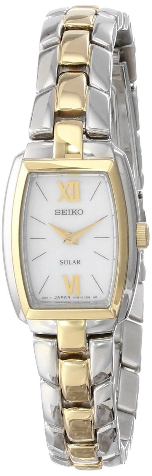  Seiko Women's Solar White Dial Two Tone Watch SUP070