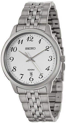 Seiko Men's White Dial Stainless Steel Watch SUR041 