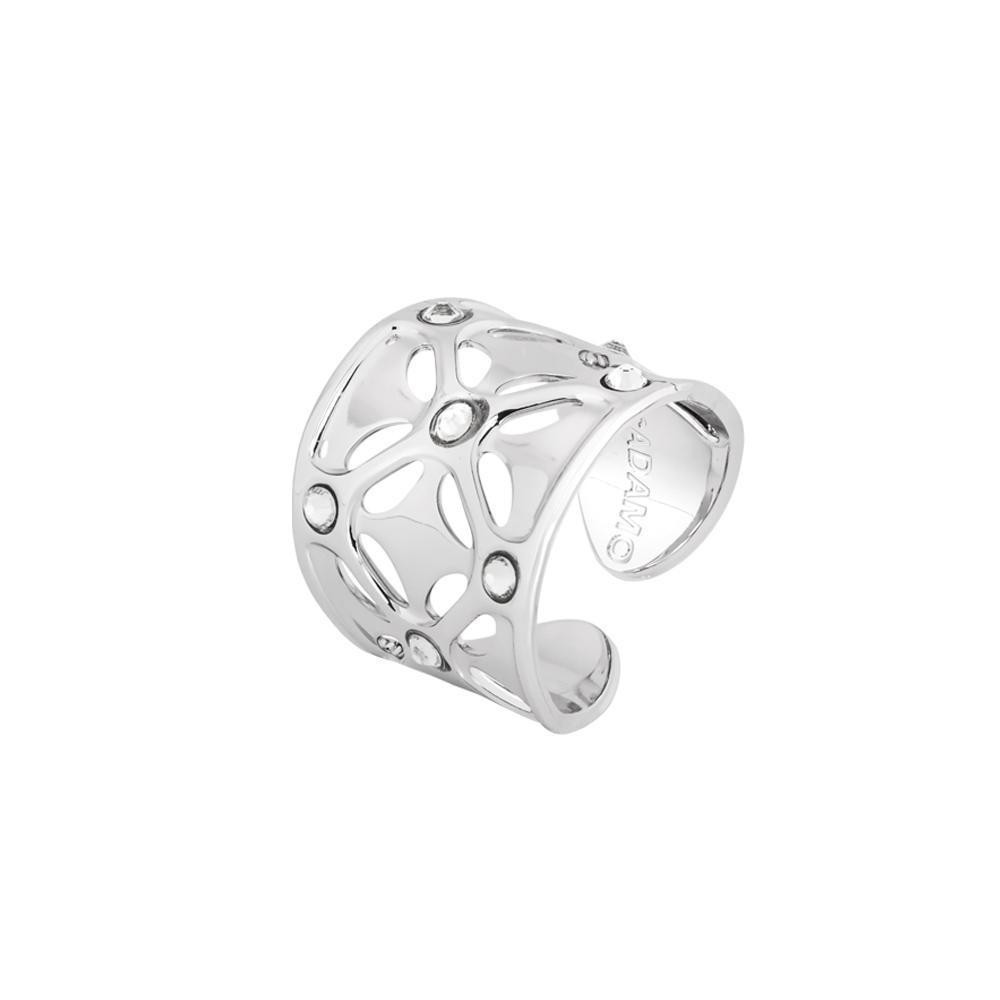 Boccadamo Ring a wide band with Swarovski crystal